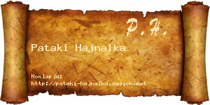 Pataki Hajnalka névjegykártya